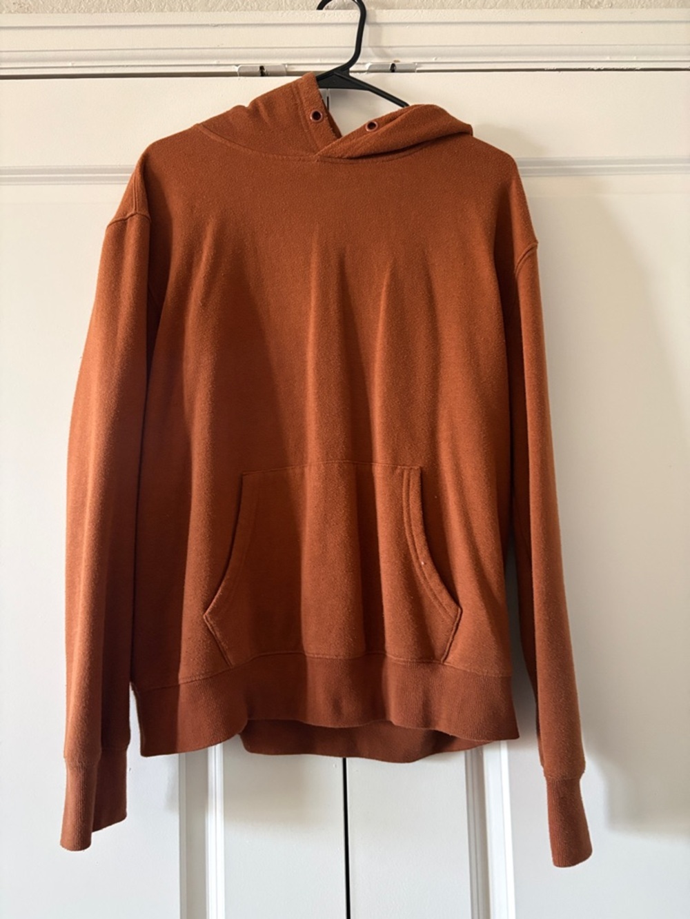 Rust Orange Hooded Pullover Sweatshirt